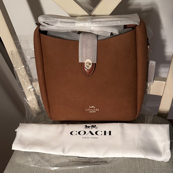Coach Brown Suede Shoulder Bag - Picture 8 of 13